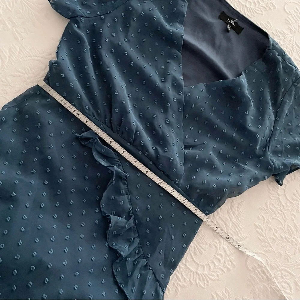 Lulu's Blue Ruffle Midi Dress - Picture 6 of 7